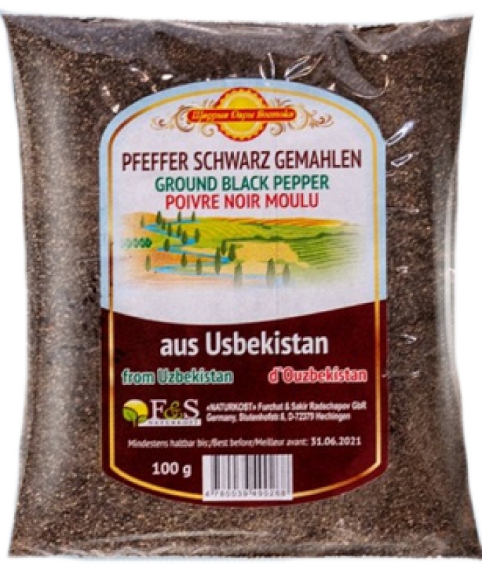 Pfeffer schwarz gemahlen aus Usbekistan
